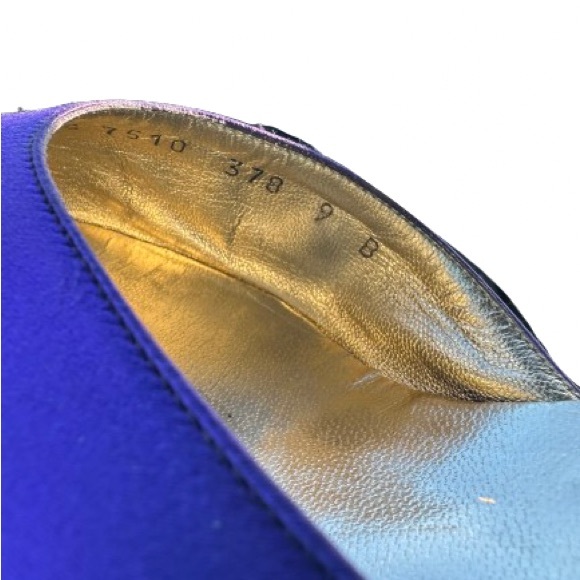 Salvatore Ferragamo Purple Satin Slingback Heels Vintage 9B - Picture 9 of 9